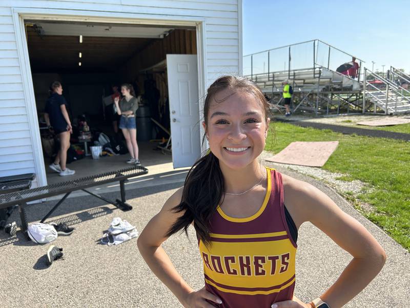 Richmond-Burton's Angelina Gersch broke three program records at Wednesday's Class 2A Richmond-Burton Sectional in Richmond.