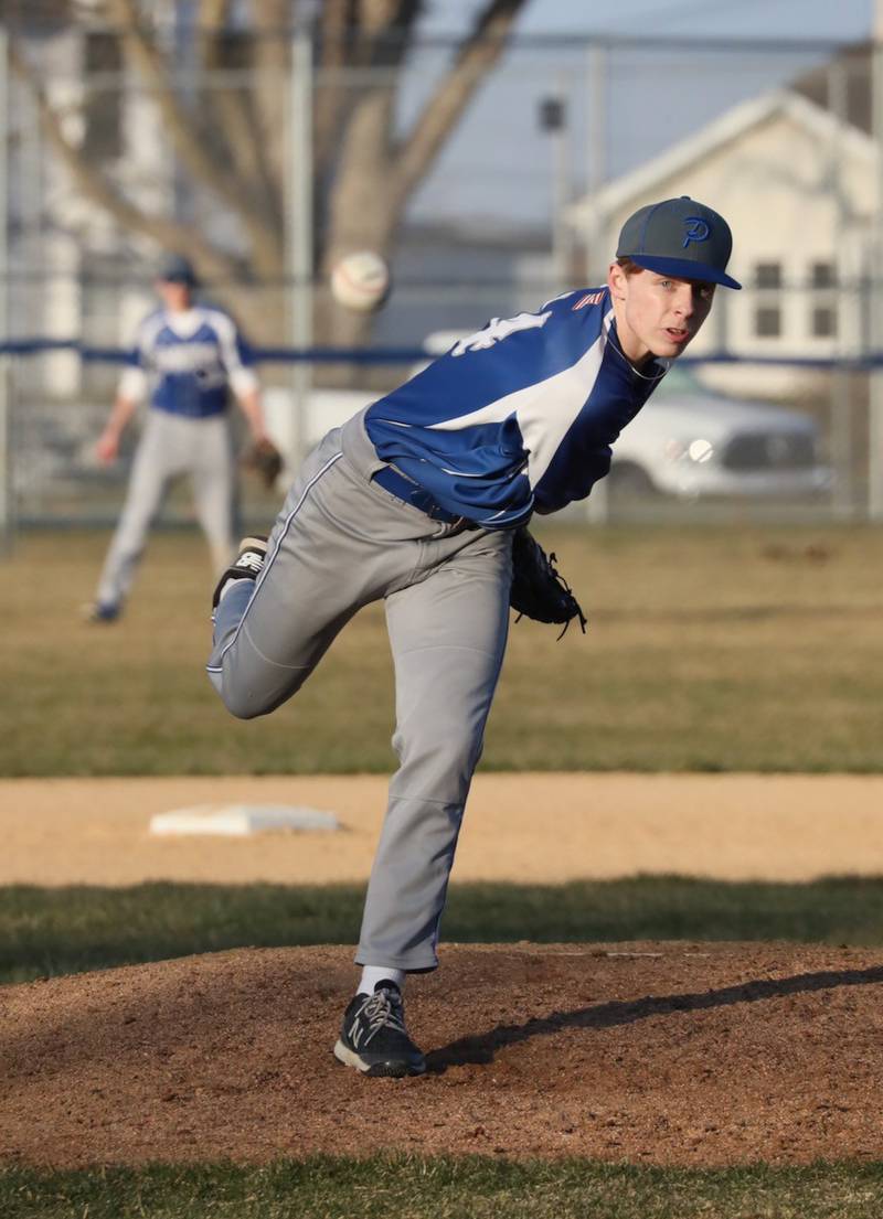 Princeton junior Will Lott fires a pitch on Thursday, March 21 at Prather Field.