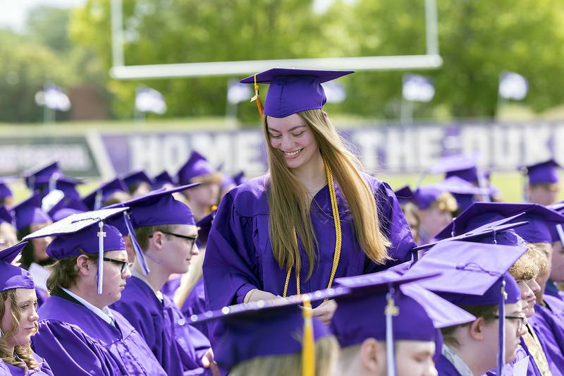 Siena Kemmeren steps up to receive her Salutatory award Sunday, May 25, 2025, during Dixon High School’s graduation.