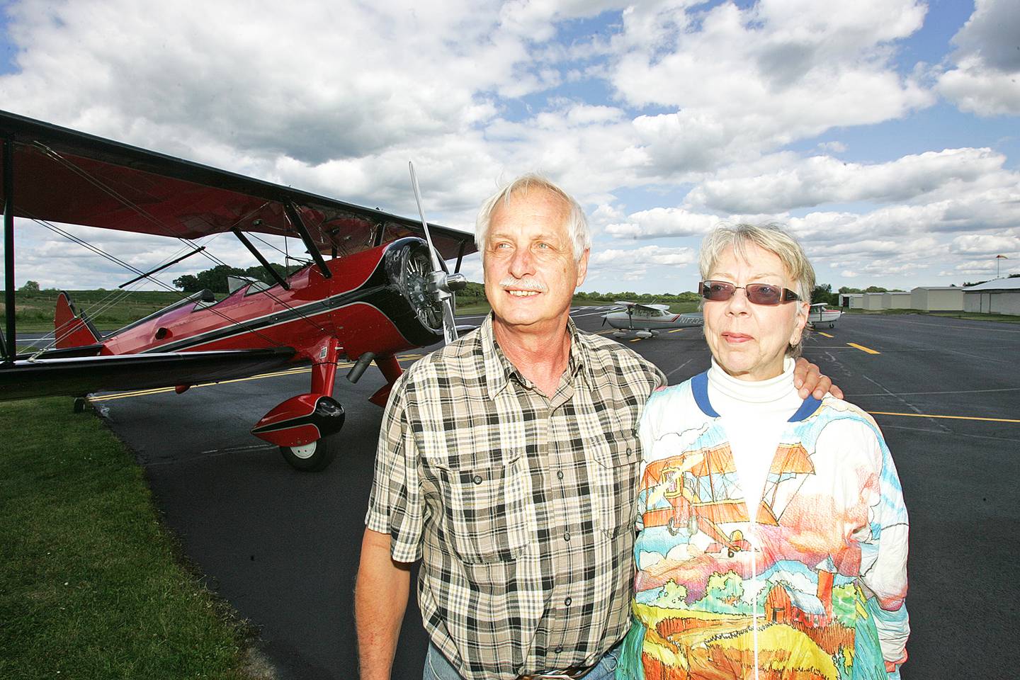 Claude and Diane Sonday of Bull Valley bought Galt Airport in June at a foreclosure auction and have been making improvements including sealing and marking the 2800-foot runway, taxiway and  hanger aprons.
