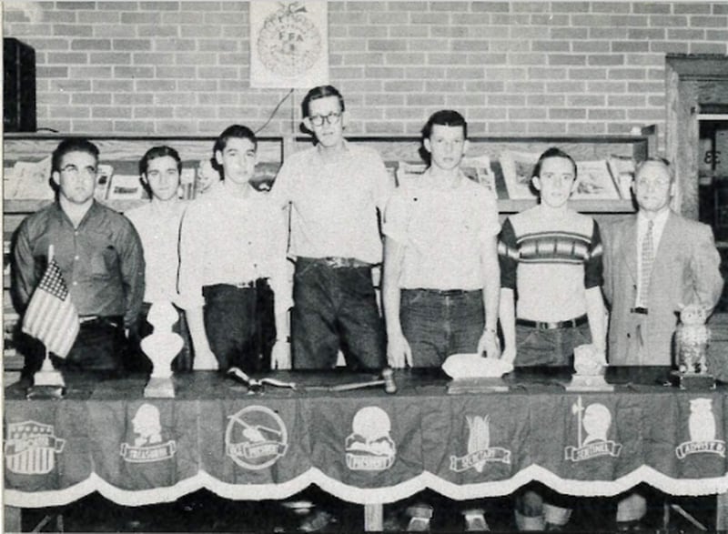 A photo of one of the Streator FFA Chapter officer teams in the 1950s.