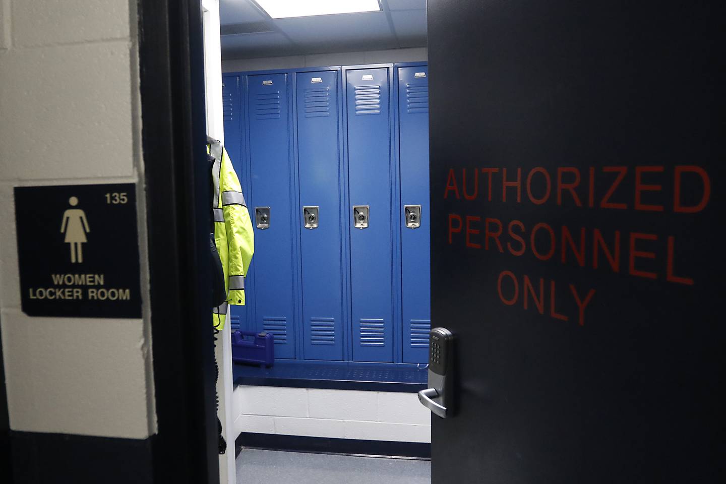 A cramped women’s locker room in the Lake in the Hills Police Department on Tuesday Aug. 16, 2022. Department officials are saying that the department has outgrown their present station, 1115 Crystal Lake Road, in Lake in the Hills,