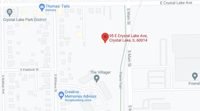Location of proposed residential development in Crystal Lake via a screenshot off Google maps.