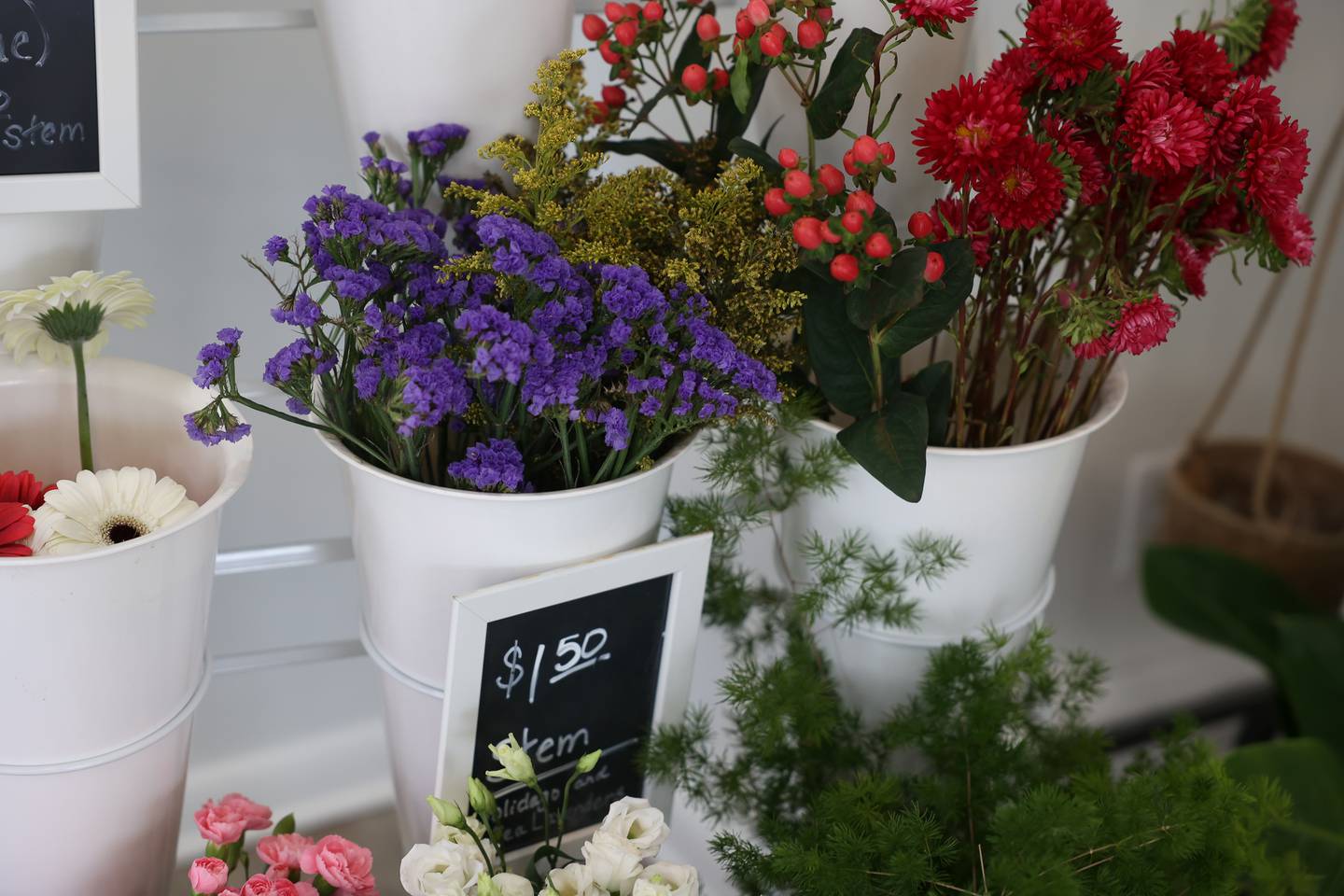 Customers can create their own bouquets at Internode Greenery and Home in Downtown Joliet on Thursday, April 20, 2023.