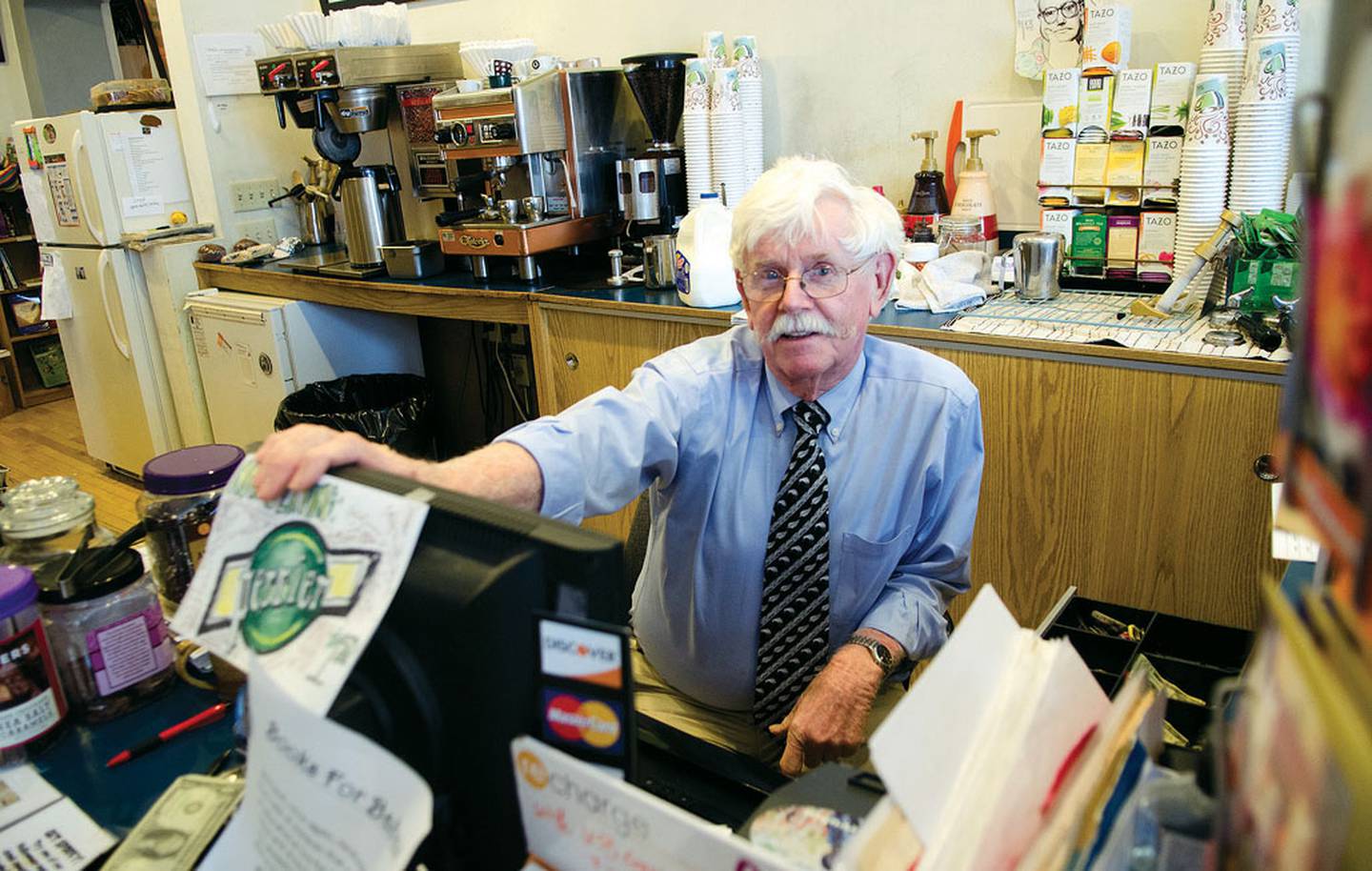 Books on First owner Larry Dunphy says he works a lot of hours, "but hell, everyone works a lot of hours, whether you own a business or not." And the "destination" book store has been open the same hours every week since it opened in 1998.