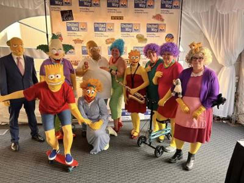 The United Way of Grundy County held a TV-sitcom themed fundraiser. Here's everyone dressed up as the characters from "The Simpsons."