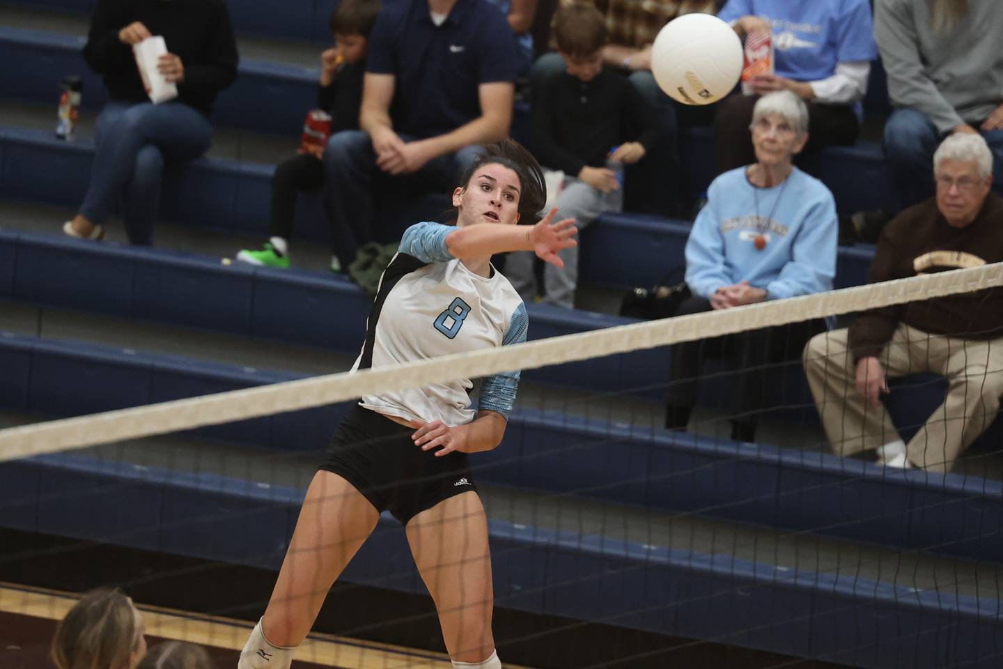 Joliet Catholic’s Olivia Chovanec hits a shot against Marian Catholic in the Class 3A Providence Sectional semifinal on Monday.
