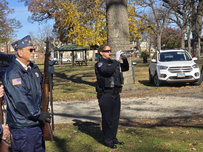 Taps is performed Monday, Nov. 11, 2024, at the Veterans Day ceremony in Streator City Park.
