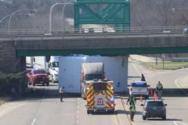 Photos: Semi truck collides with Illinois Route 251 overpass
