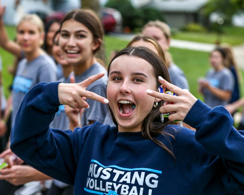 Downers Grove South student council march in the Downers Grove South Homecoming Parade. Sept 28, 2024 in Downers Grove.