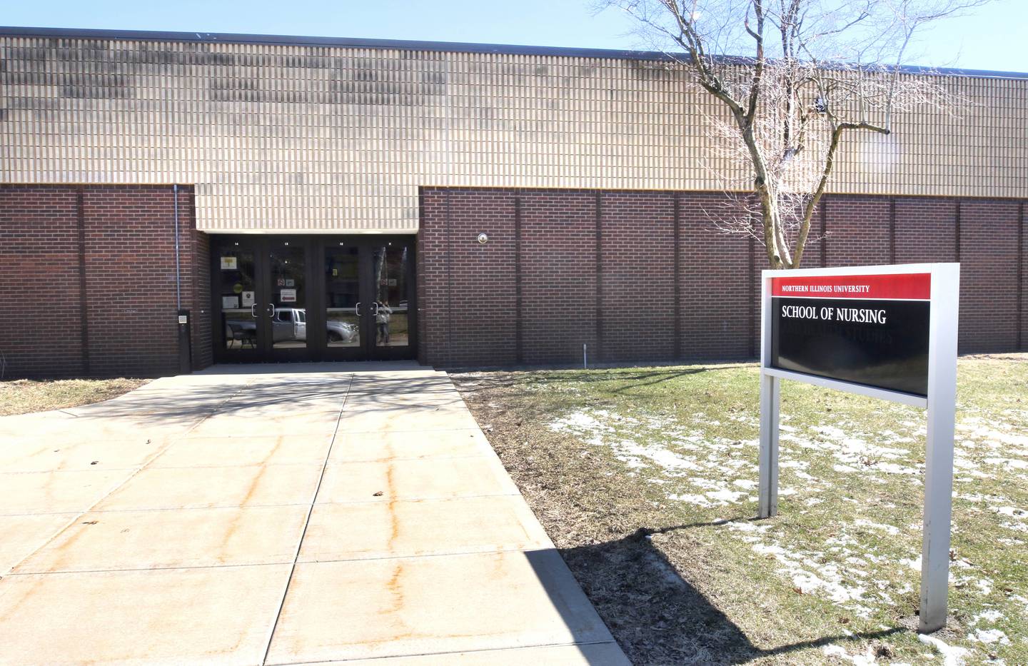 The former Northern Illinois University School of Nursing building Tuesday, Mar. 14, 2023, on the corner of Ridge Drive and Normal Road in DeKalb.
