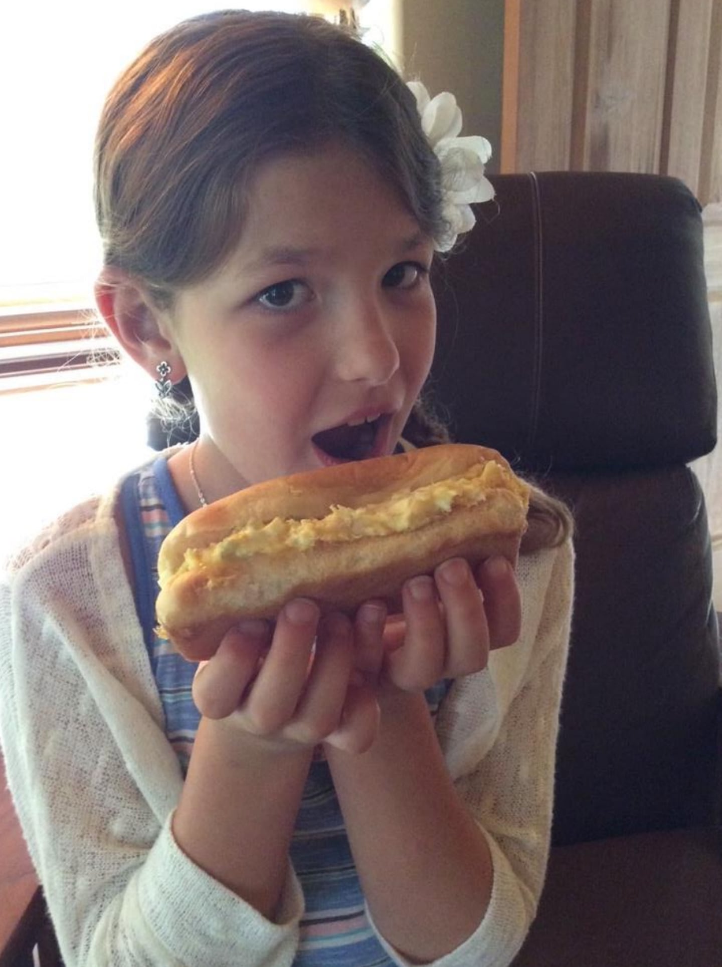 Janet Lagerloef's granddaughter, Adalynn Sara, with a Mrs. Scott bunstead.