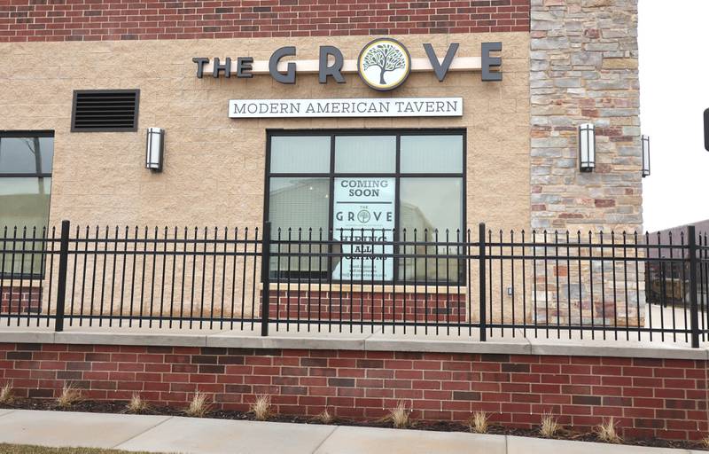 The Grove restaurant and bar on the first floor of Agora Tower at the corner of Locust and Fourth Streets in DeKalb, will open upon completion within the next few weeks.