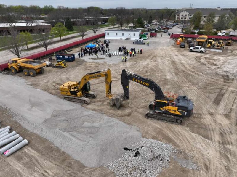 Construction crews break ground on a new Lurie Children's Hospital Clinic in Schaumburg April 23, 2024.