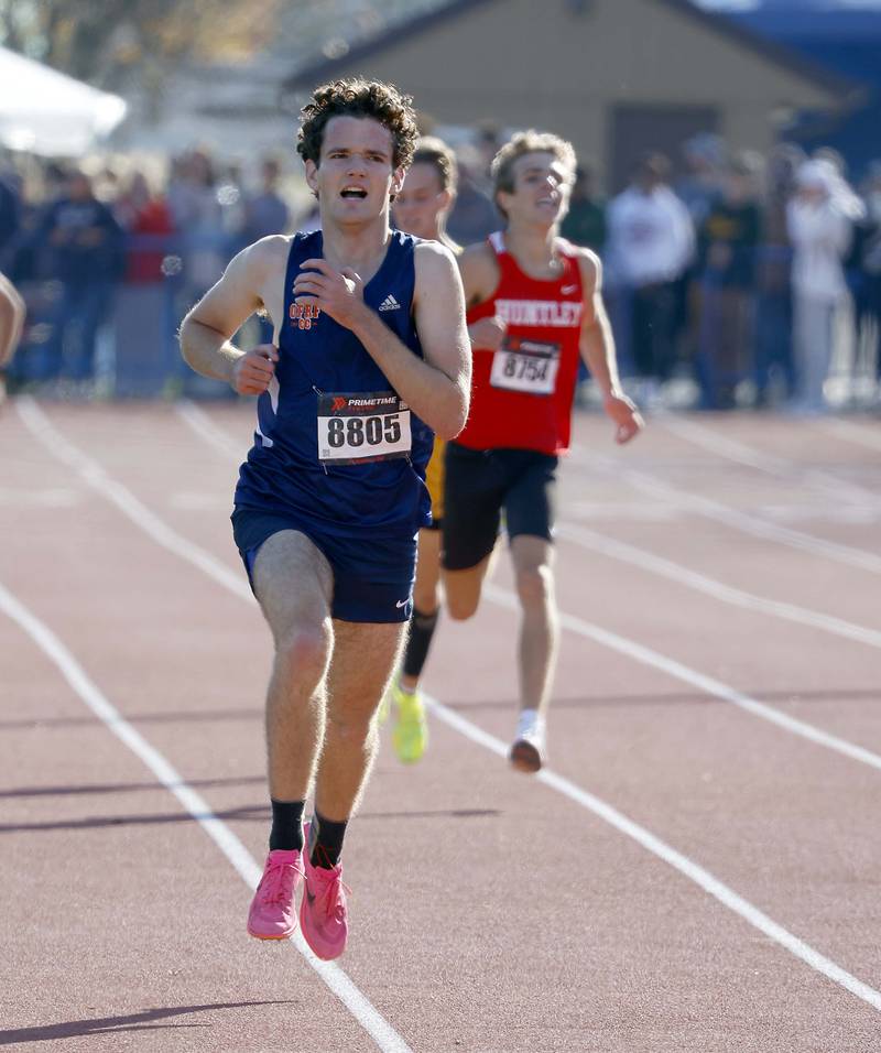 Liam O'Connor of Oak Park River Forest during the IHSA Class 3A Lake Park cross country sectional  Saturday, Nov. 2, 2024 in Roselle.