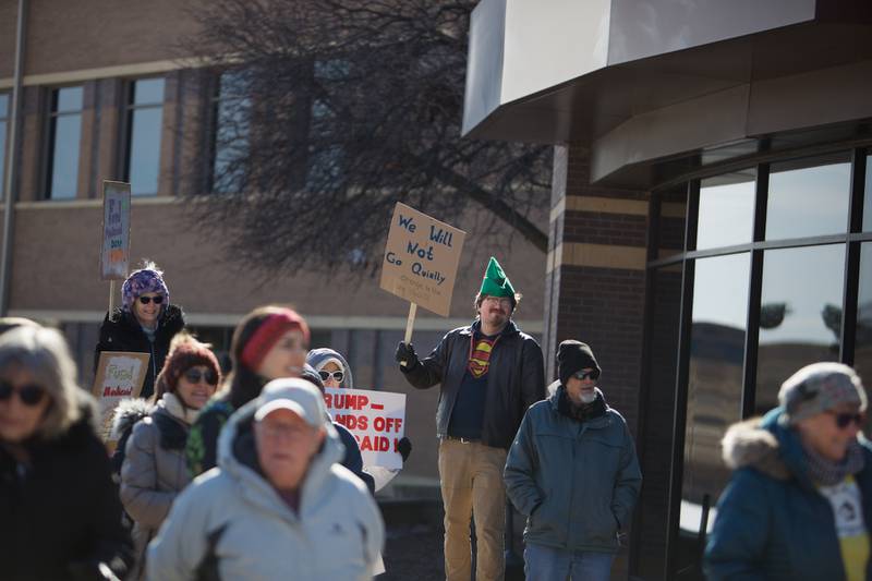 Local supporters gather at the Medicare Rally on Sunday, Feb.9,2025 at the DuPage County Courthouse in Wheaton.
