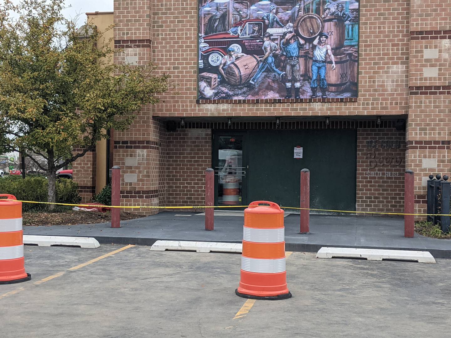 The Portillo’s restaurant in Oswego has installed bollards and parking stops in front of its entrance after a 2-year-old boy was killed when a car crashed into the restaurant on July 30, 2025.
