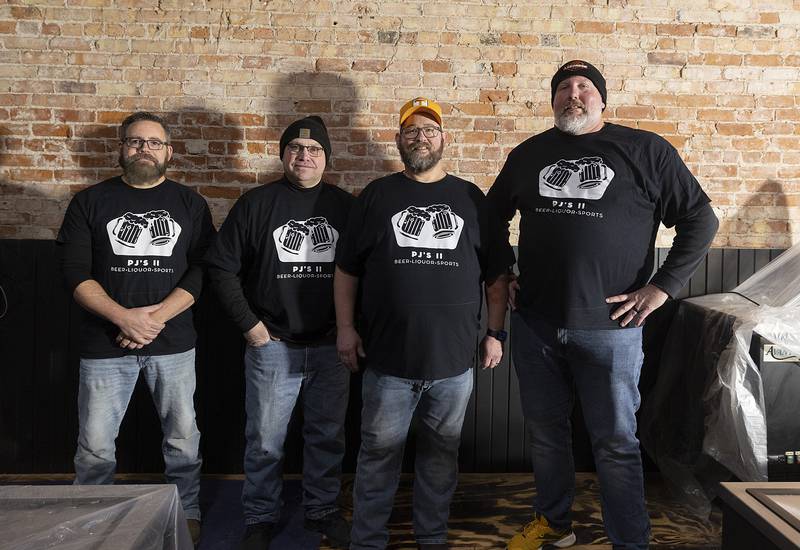 J.L. Hudson (left), Rollie Elder, John Witherow and Chris Law have not only been friends for over 30 years, they are all descendants of former owners of PJ’s II bar in Rock Falls.
