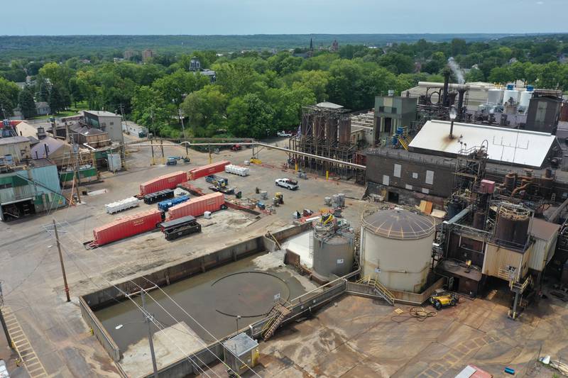 An aerial view of Carus Chemical on Tuesday, July 18, 2023 in La Salle.