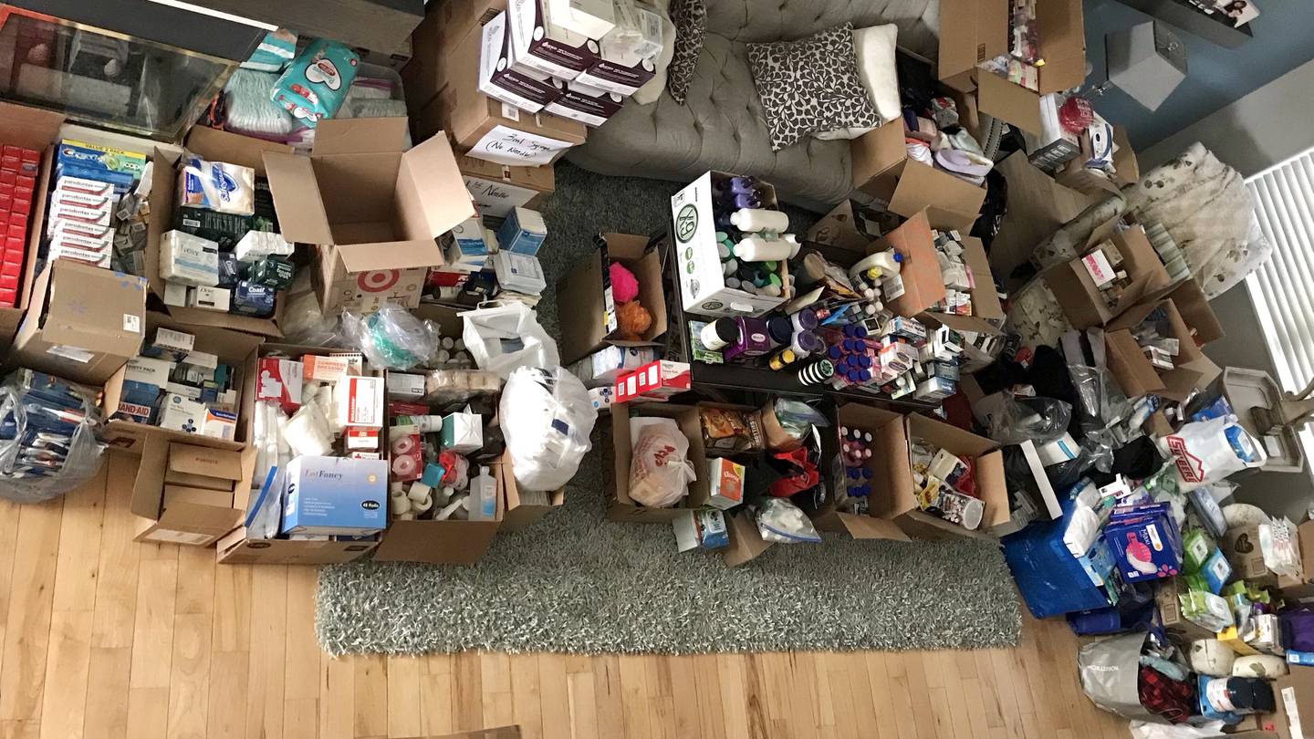 Rene Koehler has collected a house full of donations for Ukrainian refugees.