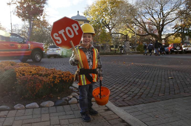 Robin Riker, 4, during Halloween on the Square on Thursday, Oct. 31, 2024, in Woodstock. The event featured trick and treating and a costume contest.