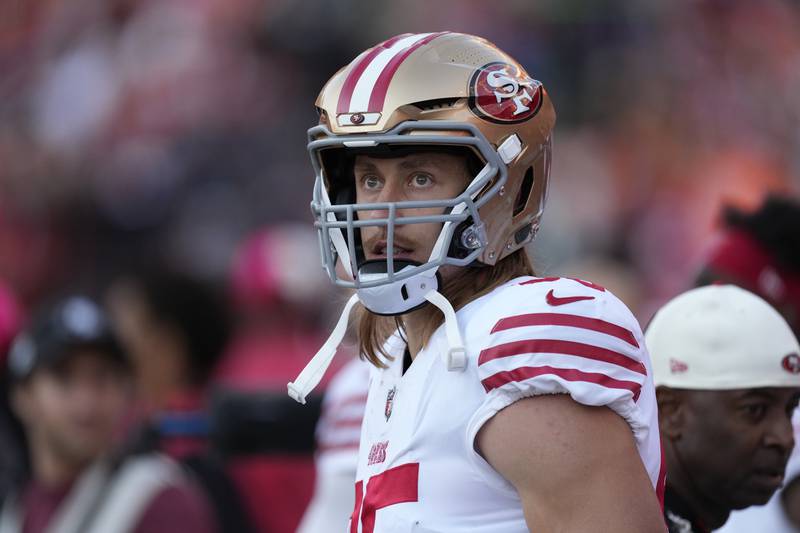 San Francisco 49ers tight end George Kittle (85) an NFL football game Sunday, Sept. 25, 2022, in Denver. (AP Photo/David Zalubowski)