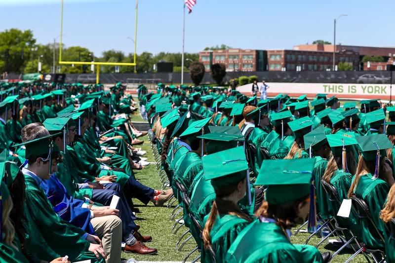 Graduates in attendance at the York High School Graduation Ceremony. May 21, 2023.