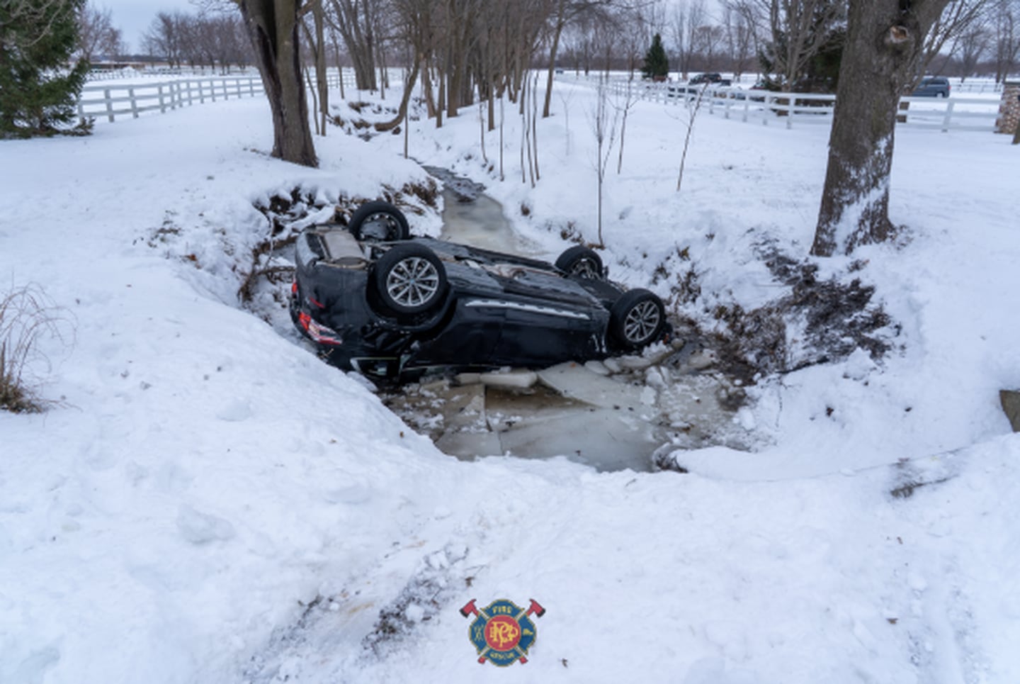 The Pingree Grove and Countryside Fire Protection District and the Kane County Sheriff's Office responded to a rollover crash into cold water near Elgin in Kane County on Dec. 11, 2025.