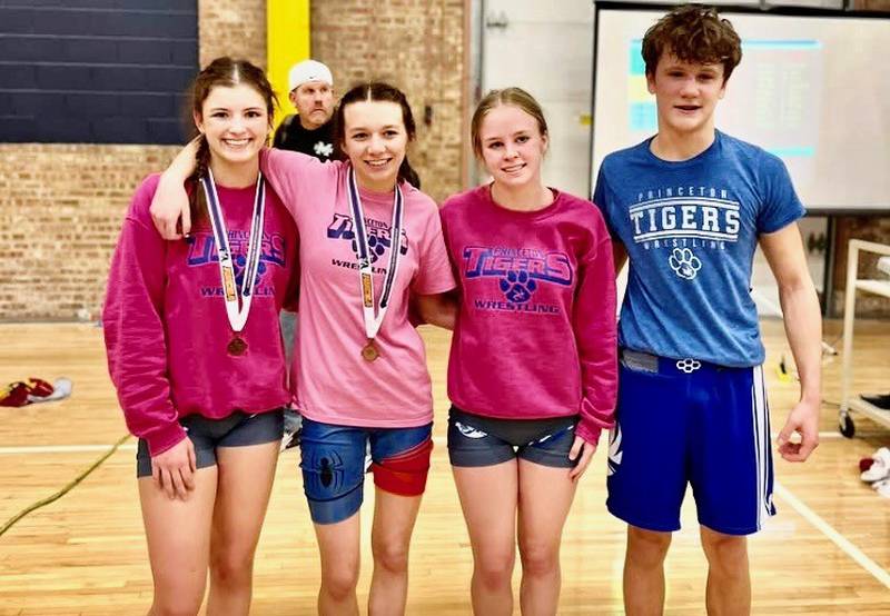 Princeton High School's  Jadeyn Klingenberg (120), Rylee Backes (100), Abby Harris (110) and Corbin Brown (132) all qualified for the IHSA F/S State Tournament this weekend in Springfield.