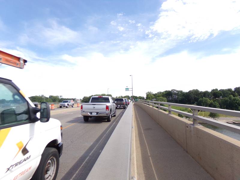 Traffic was stalled at Veterans Memorial Bridge in Ottawa during the evening commute Friday, June 24, 2022.