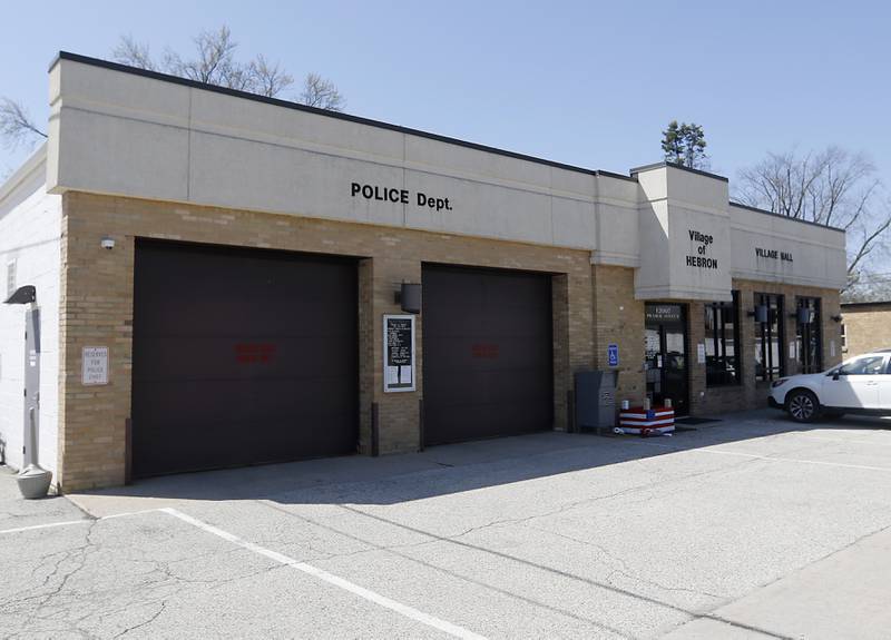 The Hebron Police Department, 12007 Prairie Ave. in Hebron, on Thursday, April 28, 2023. McHenry County State's Attorney Patrick Kenneally said in a letter that the village of Hebron Police Department's evidence room had not been maintained "in a sufficiently secure manner," leading potential chain-of-command questions that could impact cases prior to February.