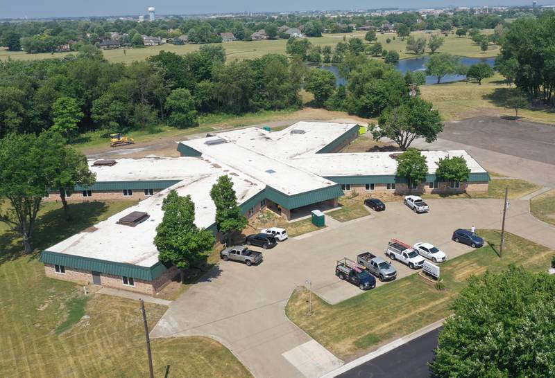 An aerial view of the new Lighted Way building on Tuesday, July 11, 2023 in La Salle.