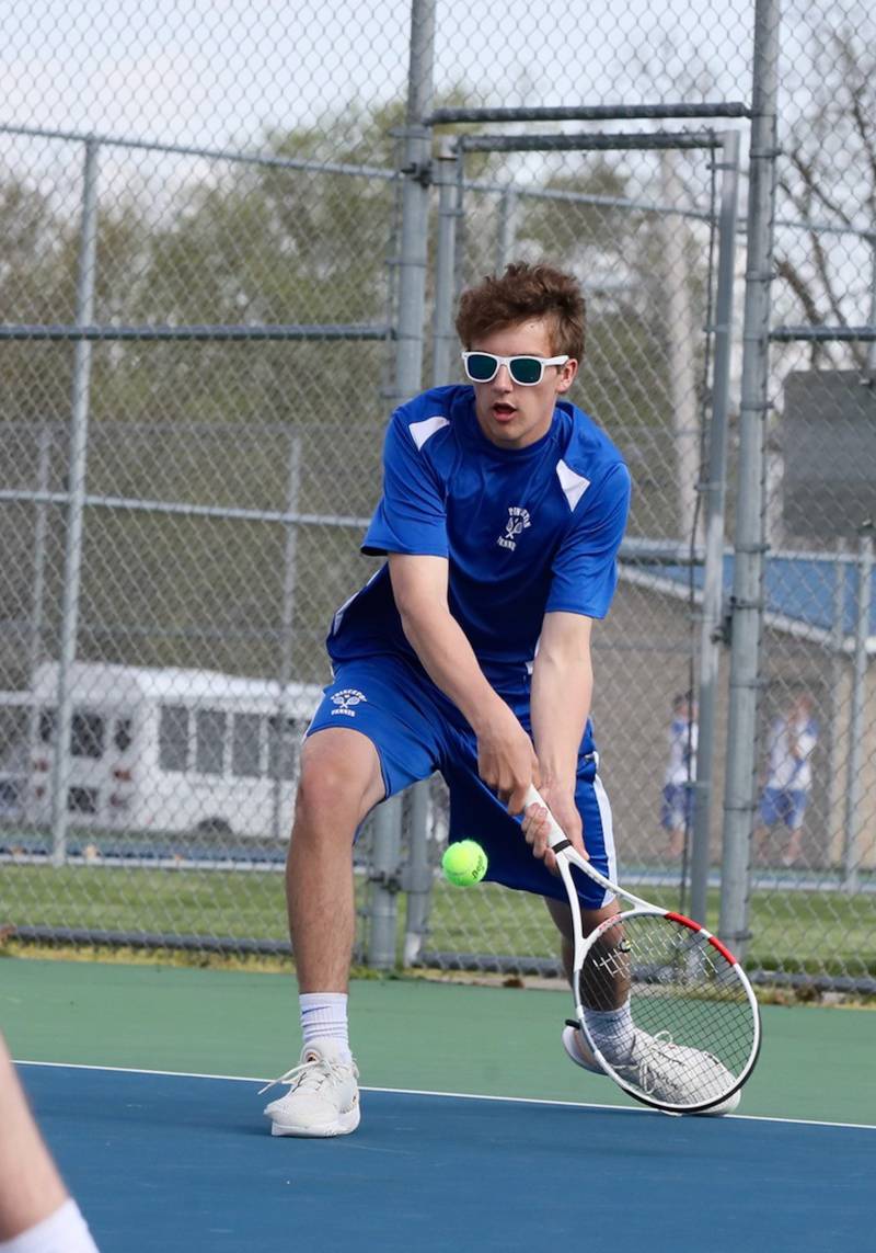 Princeton's Ben Anderson has it made in the shades against Coal City Monday. The Tigers won 5-0 to improve to 10-0.