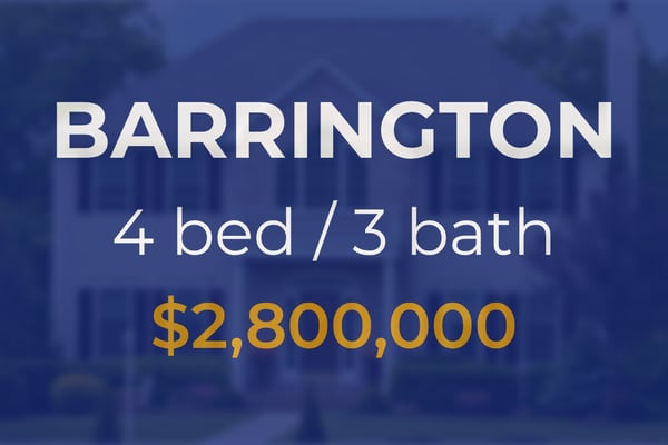 Sale closed in Barrington: $2.8 million for a four-bedroom home