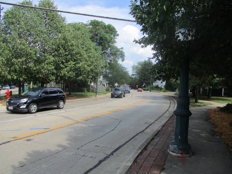 Traffic flows smoothly along a section of Plainfield Road in Joliet that will be shut down for a month starting Monday for a water main project. July 6, 2023.