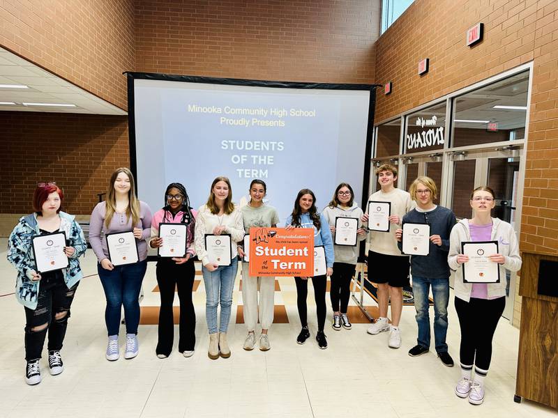 Minooka Community High School's Student of the Term honorees.