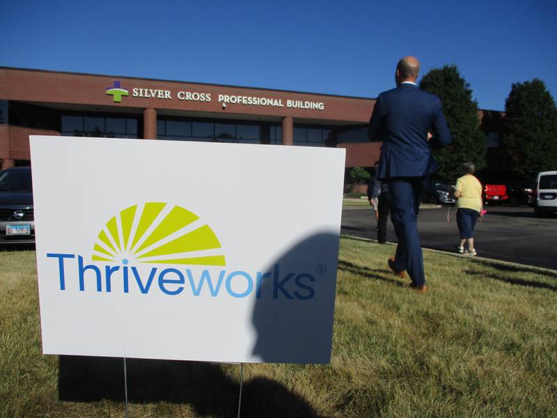 The new Thriveworks clinic is located inside the Silver Cross Professional Building at 1051 Essington Road in Joliet. Guests at a ribbon-cutting ceremony on July 12, 2022 head for the clinic afterwards for a tour.