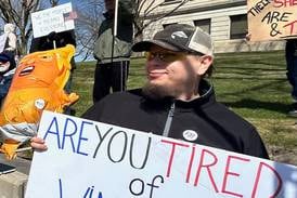 Signs, singing, support showcased at Dixon’s No Kings protest