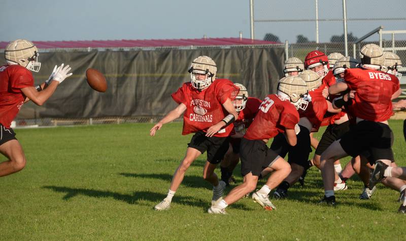 Forreston High School players scrimmage on Wednesday, Aug. 13, 2025 in Forreston.