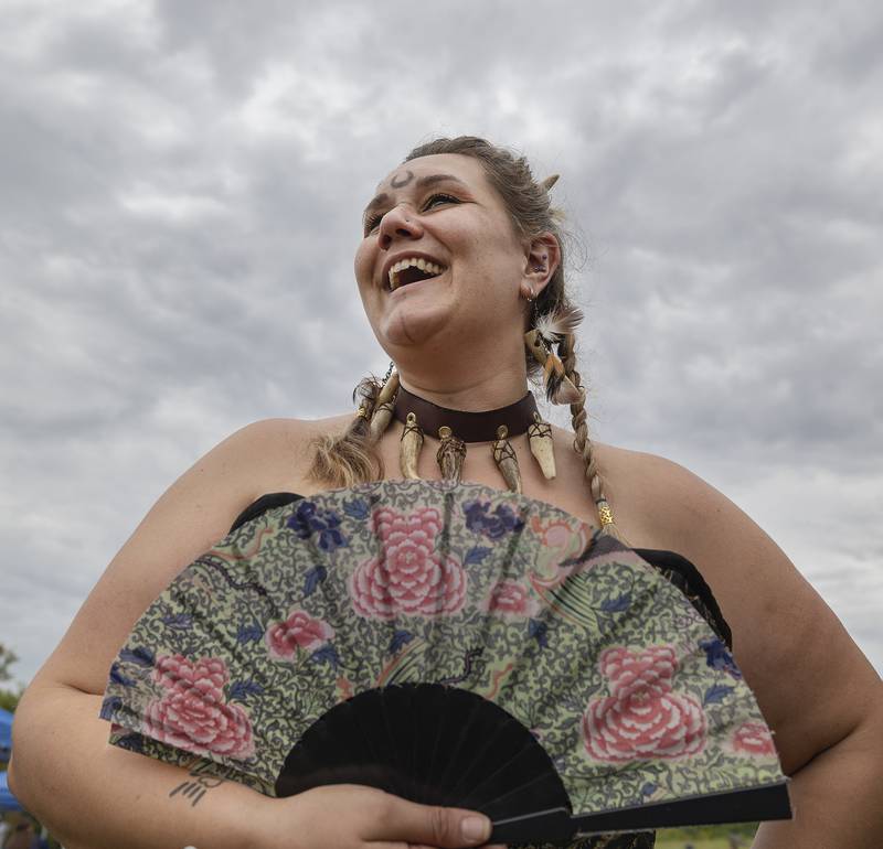Brittany Heipp, of Willow Whip Creations, shows off her style at Fall Fantasy Fest Saturday, Sept. 20, 2025, on the grounds of Granny Rose Animal Shelter in Dixon.