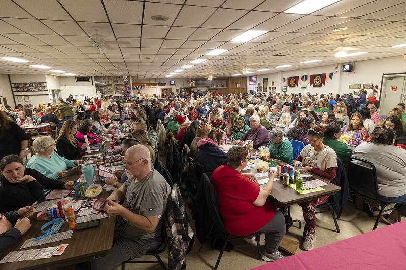 A total of 450 people crammed into the Rock Falls American Legion on Thursday, Nov. 21, 2024, for the Chamber bingo event.