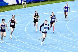 Bureau County girls at the IHSA Class 1A State Track & Field Meet