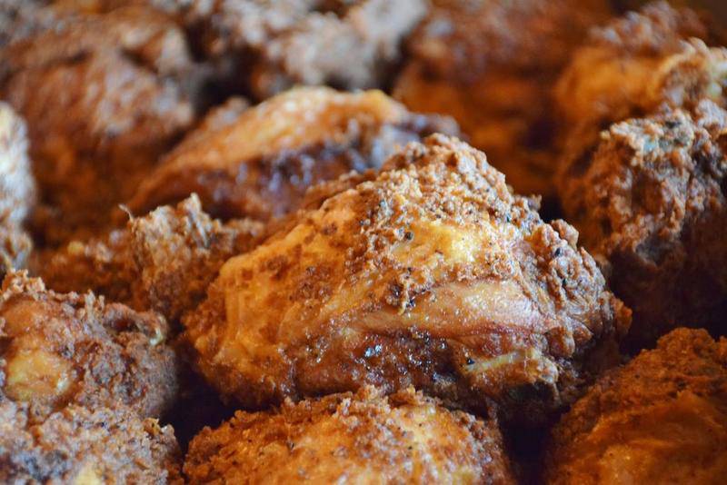 Fried chicken is one of the favorite dishes served during Blessings Buffet, a free community dinner held at Country Girl Food Services, 108 E. Railroad St. in Sandwich, every third Sunday of the month at 4:30 p.m.