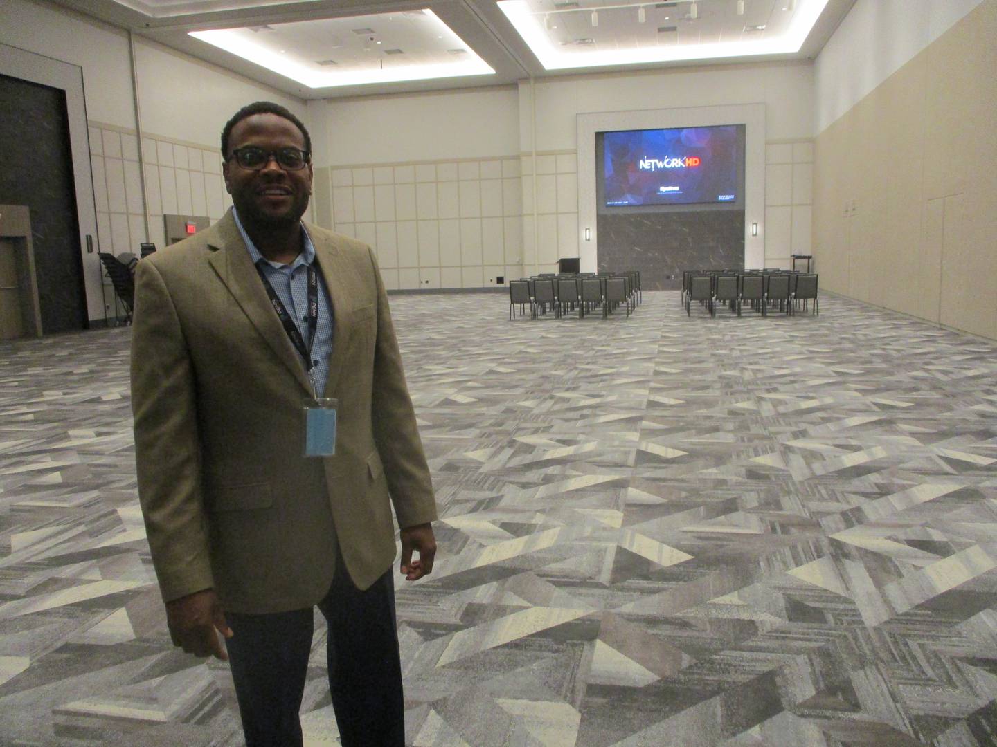 Hollywood Casino Joliet General Manager Ruben Warren shows the event space that the casino already has begun to book for performances, weddings and business meetings. Aug. 7, 2025