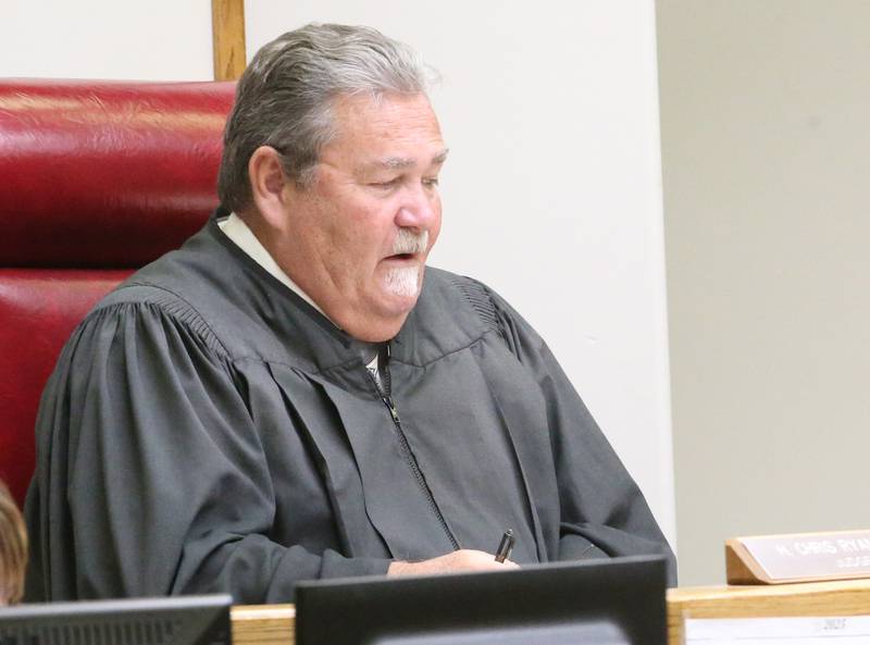 Chief Judge H. Chris Ryan Jr. speaks during the sentencing of Fernando Martinez on Thursday, Feb. 20, 2025 at the La Salle County Governmental Complex in Ottawa. Martinez was convicted Martinez of home invasion, a Class X felony in Oct. 2024.