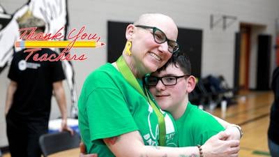 Huntley teacher commits to cancer research by shaving her head in honor of former student 