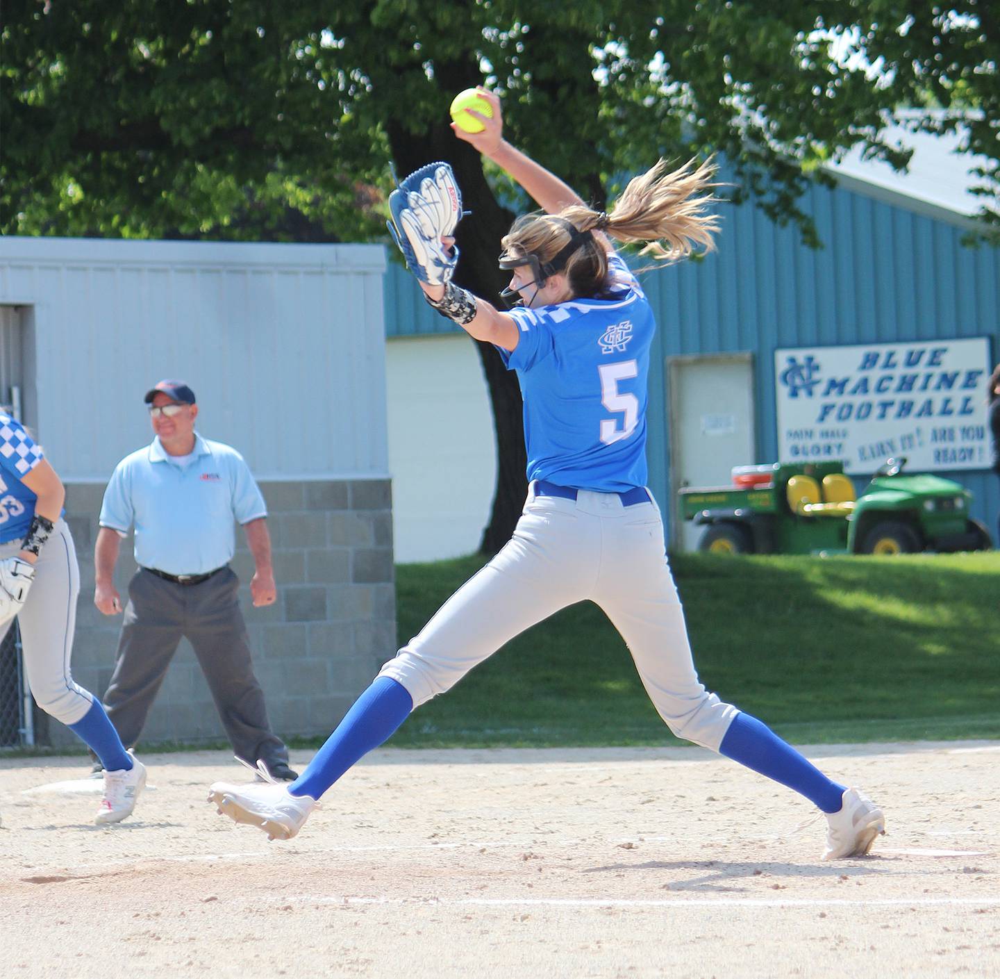 Newman's Ady Waldschmidt fires a pitch against Morrison on Saturday during the Class 1A Newman Regional championship in Sterling.