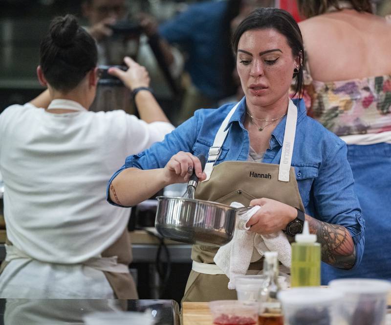 HELL’S KITCHEN: Contestant Hannah in the Season 23 Premiere of HELL’S KITCHEN: HEAD CHEFS ONLY Airing Thursday Sept. 26 (8:00-9:02 PM ET/PT) on FOX. CR/ Jeff Neira / FOX. ©2024 FOX Media LLC.