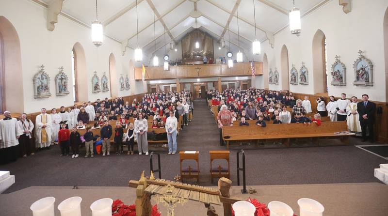 Over 350 students and staff from the Academy of St. Carlo Acutis celebrated the very first all-school Mass on Friday, Jan. 30, 2026 at St. Joseph’s Catholic Church in Peru. Father Paul Carlson, Father Tom Otto, and Father Gary Blake led the students to St. Joseph’s Catholic Church by an Eucharistic Procession. The Mass marked an important milestone for the school, which was formed in February 2025 when Most Reverend Louis Tylka, Bishop of Peoria, announced the consolidation of Oglesby Holy Family, Peru Catholic, and Trinity Catholic schools under the new name Academy of St. Carlo Acutis.
