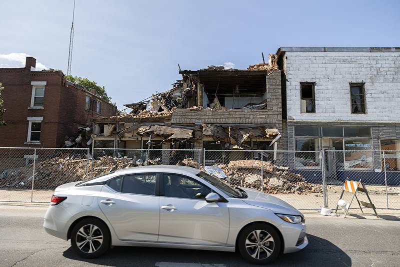 The ATF National Response Team has cleared the scene of the downtown apartment building destroyed by a July 7 fire in Sterling. Demolition will need to be handled by the owner himself.